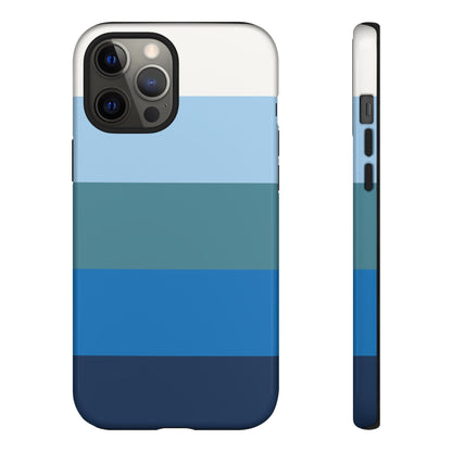 Blue and White Stripe Pattern Phone Case - Blue Phone Case - iPhone 12 Pro Max / Glossy
