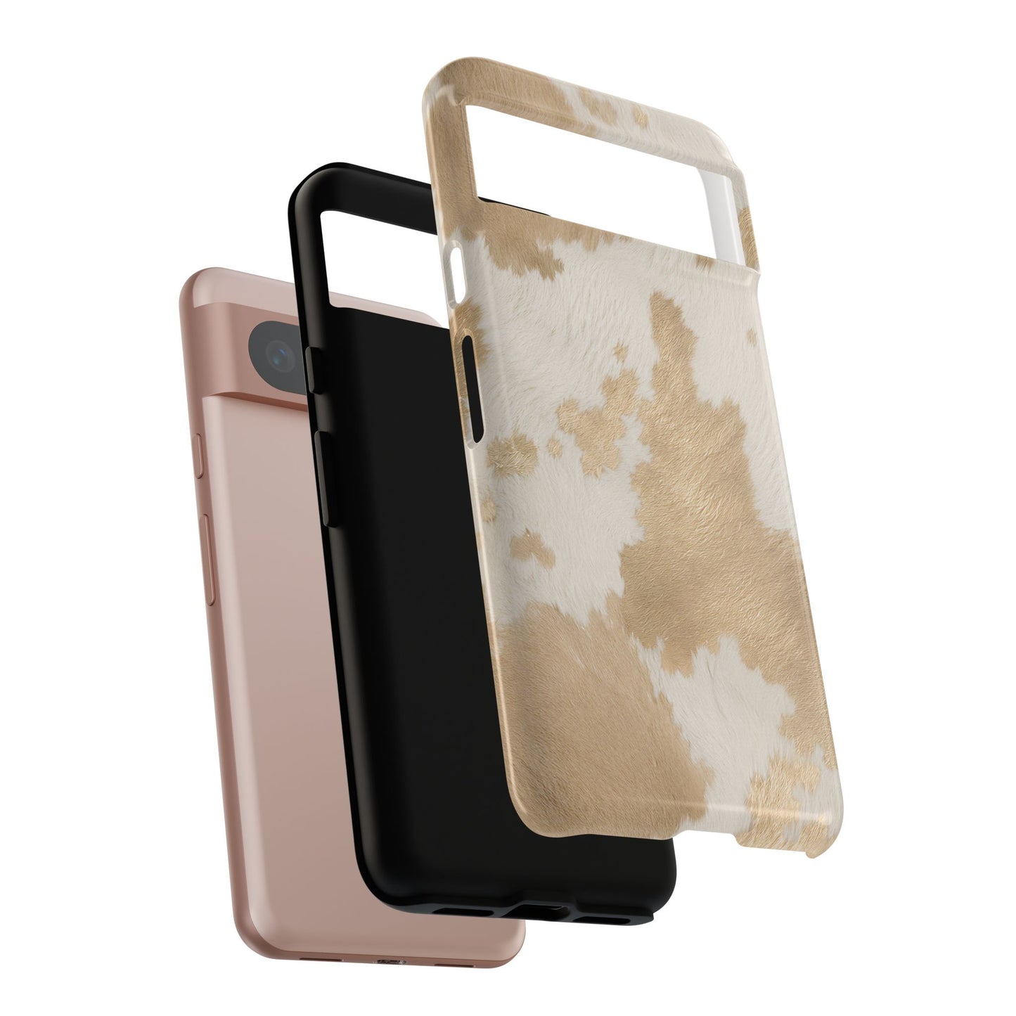 Elegant Champagne Cow Print Phone Case