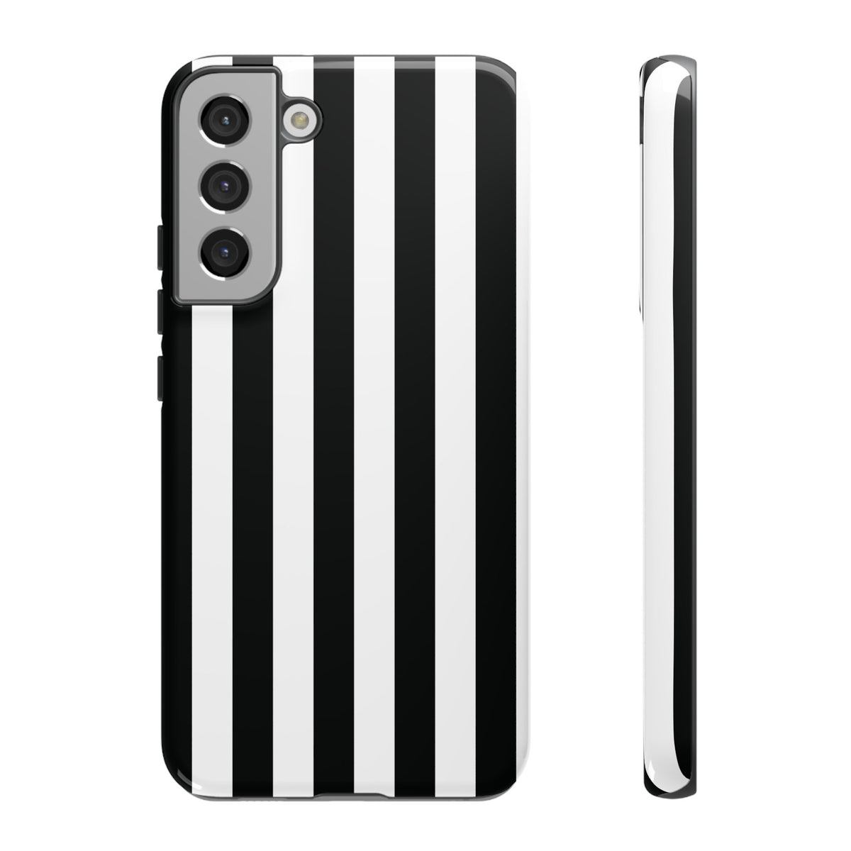 Simple Black & White Stripe Pattern Phone Case - White Phone Case - Samsung Galaxy S22 Plus / Glossy