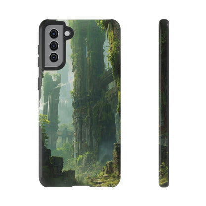 Samsung Galaxy S21 Plus / Glossy Phone Case - Overgrown Future Ruins Sci-fi Phone Case