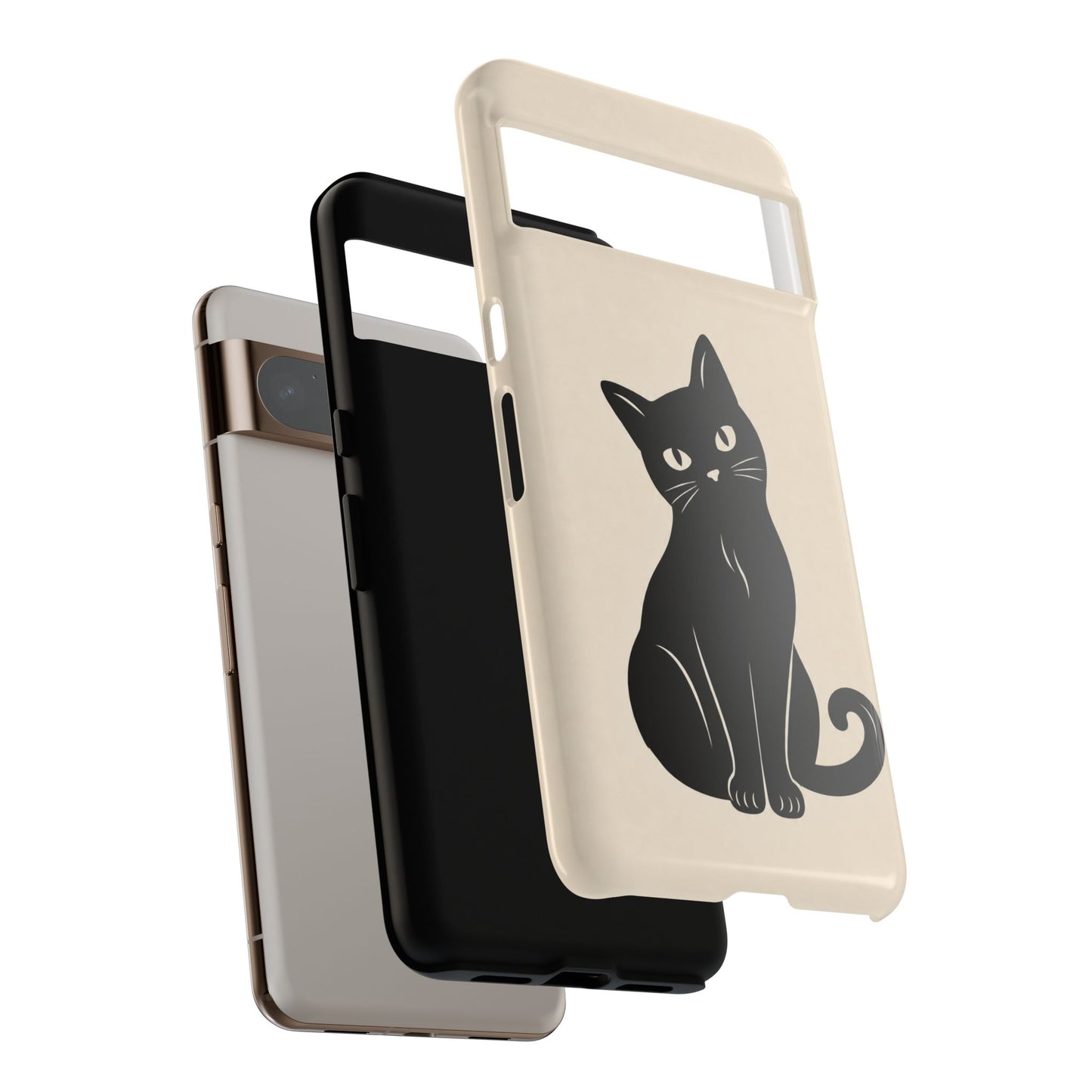 Minimalist Cream & Black Cat Phone Case