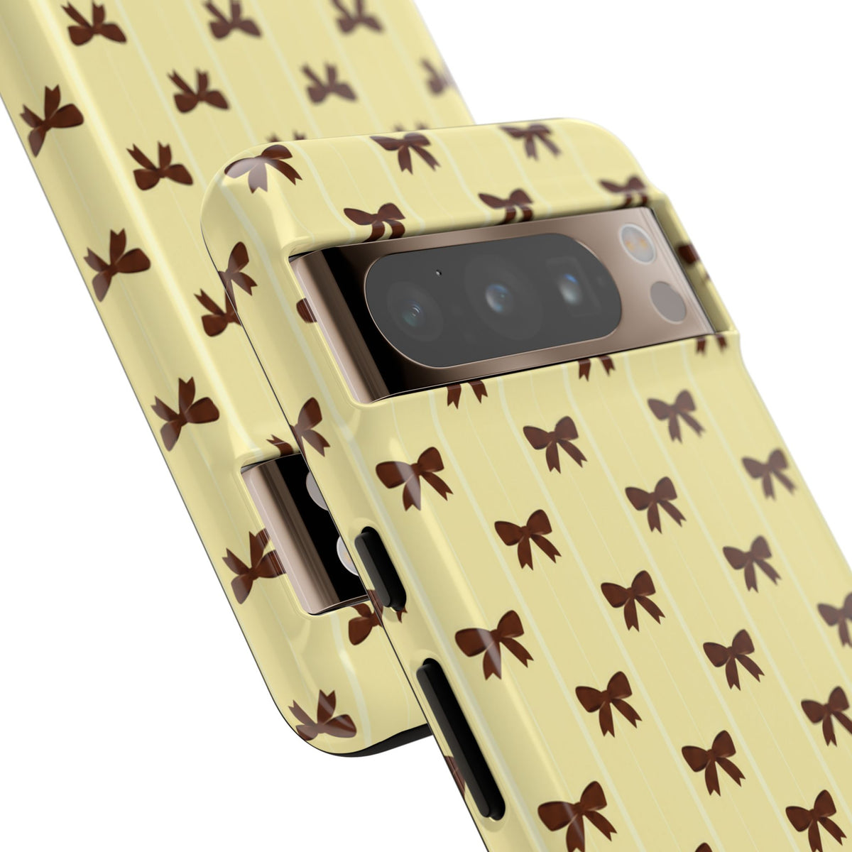 Retro Chocolate Brown Bow Pattern Phone Case