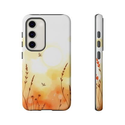 Samsung Galaxy S23 / Glossy Phone Case - Boho Chic Watercolour Wildflower Pattern Phone Case