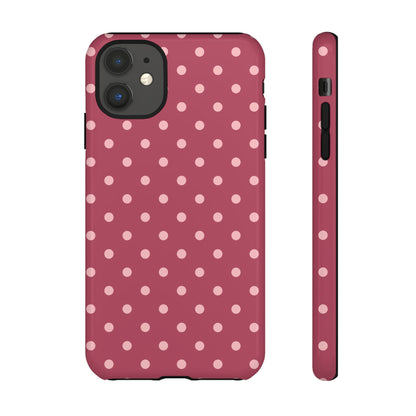 iPhone 11 / Glossy Phone Case - ’Pink Dot Pattern’ Phone Case