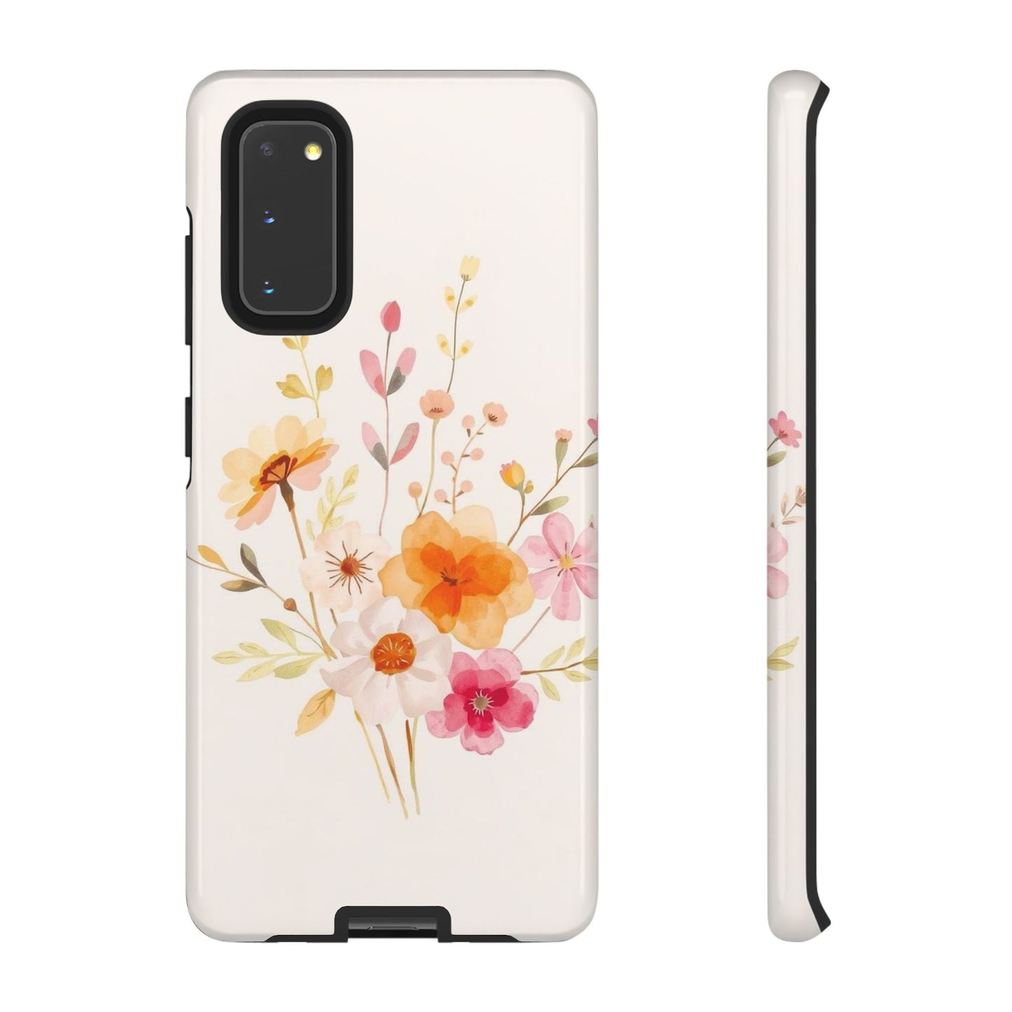 Samsung Galaxy S20 / Glossy Phone Case - Boho Chic Watercolour Flower Pattern Phone Case