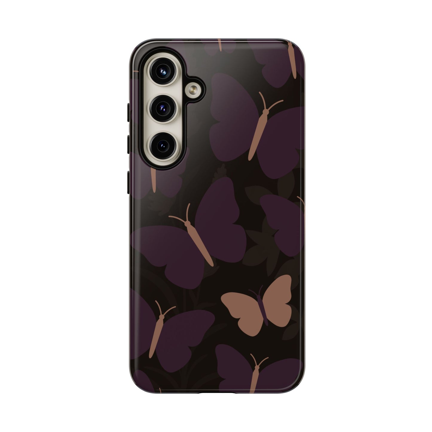 Samsung Galaxy S24 Plus / Glossy Phone Case - Minimalist Purple Butterfly Pattern Phone Case
