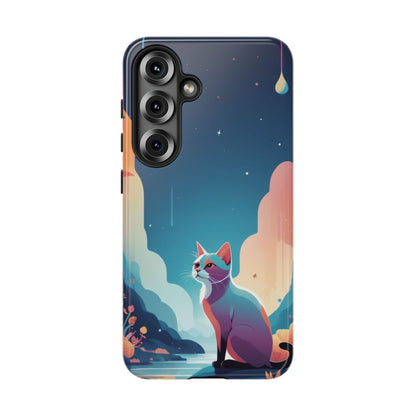 Samsung Galaxy S25 / Glossy Phone Case - Stylised Cat Design Phone Case
