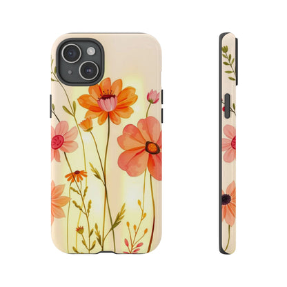iPhone 15 Plus / Glossy Phone Case - Watercolour Bunch of Wildflowers Design Phone Case
