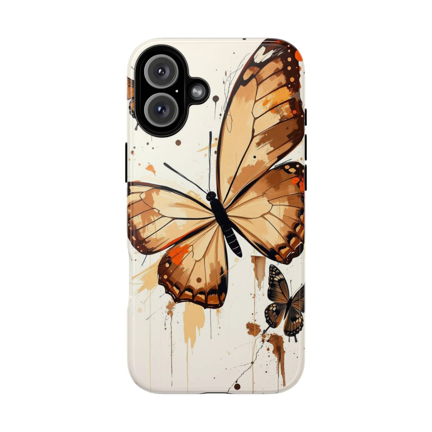 iPhone 16 Plus / Glossy Phone Case - Acrylic Style Butterflies Design Phone Case