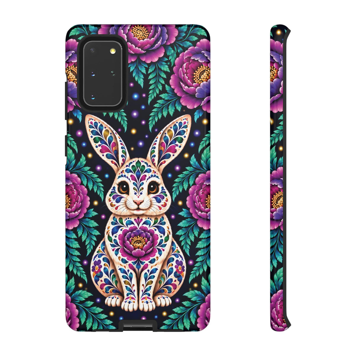 Cute Purple and Teal Calavera Bunny Phone Case - Multicolor Phone Case - Samsung Galaxy S20+ / Glossy