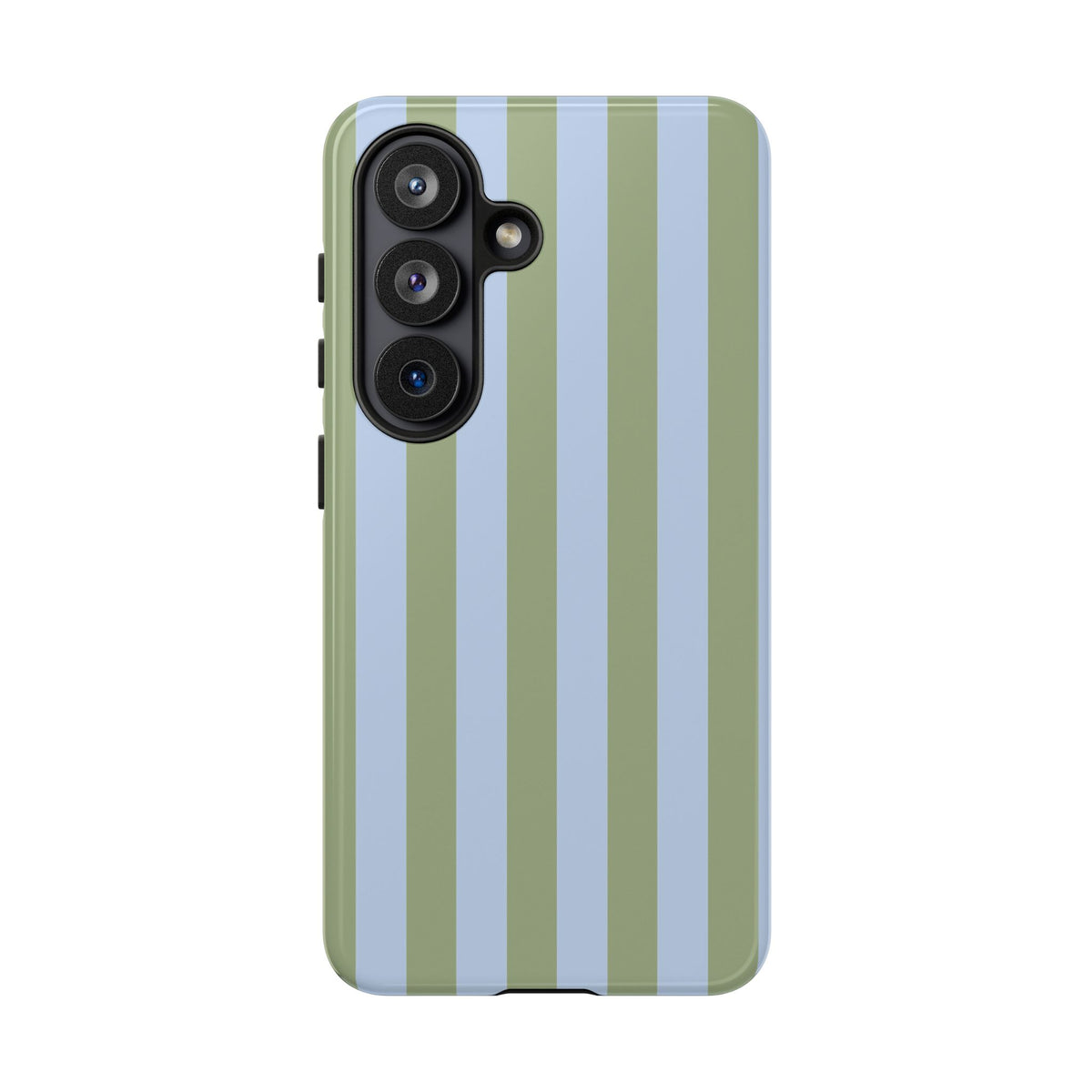 Trendy Ice Blue & Green Stripe Pattern Phone Case - Blue Phone Case - Samsung Galaxy S26 / Glossy