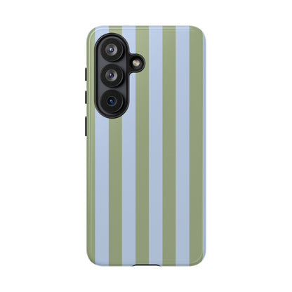 Trendy Ice Blue & Green Stripe Pattern Phone Case - Blue Phone Case - Samsung Galaxy S26 / Glossy