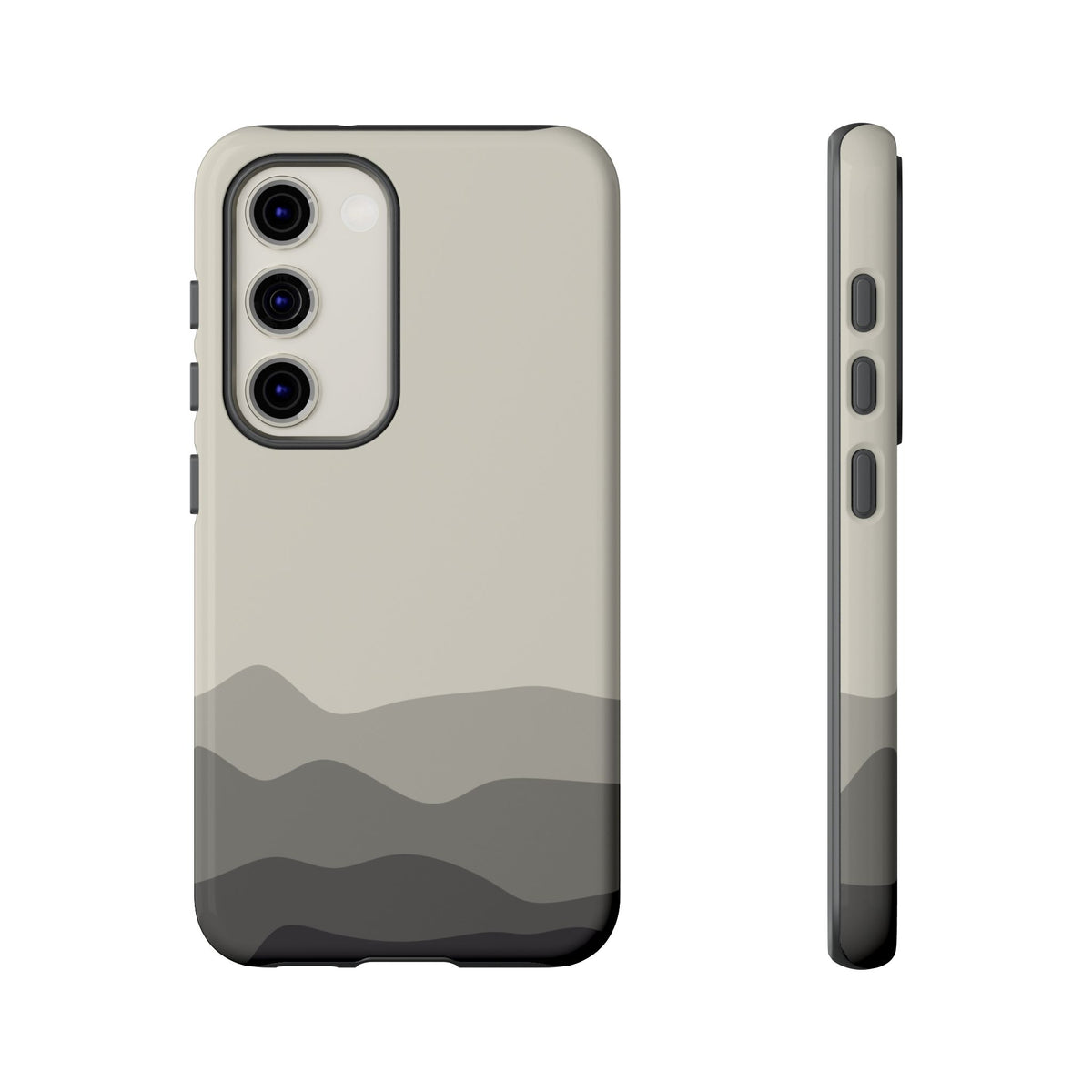 Ivory Abstract Waves Protective Phone Case - White Phone Case - Samsung Galaxy S23 / Glossy
