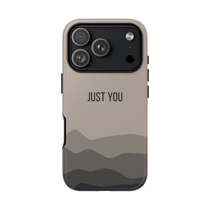 iPhone 17 Pro / Glossy Phone Case - Minimalist Beige Waves ’Just You’ Statement Phone Case