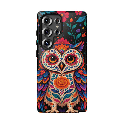 Vibrant Orange and Turquoise Calavera Owl Phone Case - Multicolor Phone Case - Samsung Galaxy S25 Ultra / Glossy