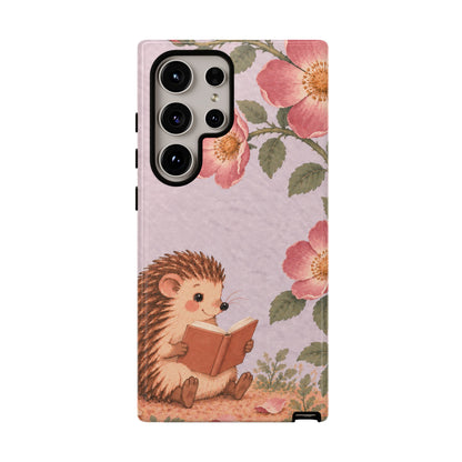 Whimsical Lilac Hedgehog and Wild Rose Phone Case - Purple Phone Case - Samsung Galaxy S24 Ultra / Glossy