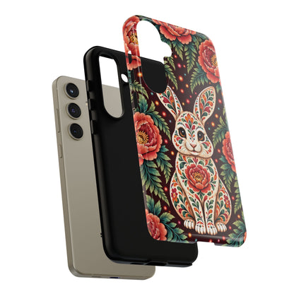 Cute Terracotta and Teal Calavera Bunny Phone Case - Phone Case