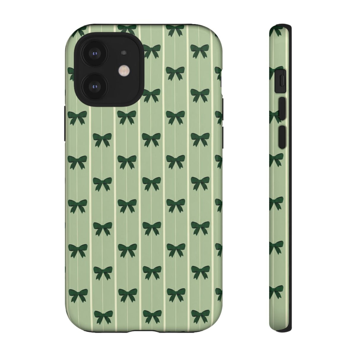 Retro Forest Green Bow Pattern Phone Case