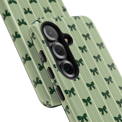Retro Forest Green Bow Pattern Phone Case
