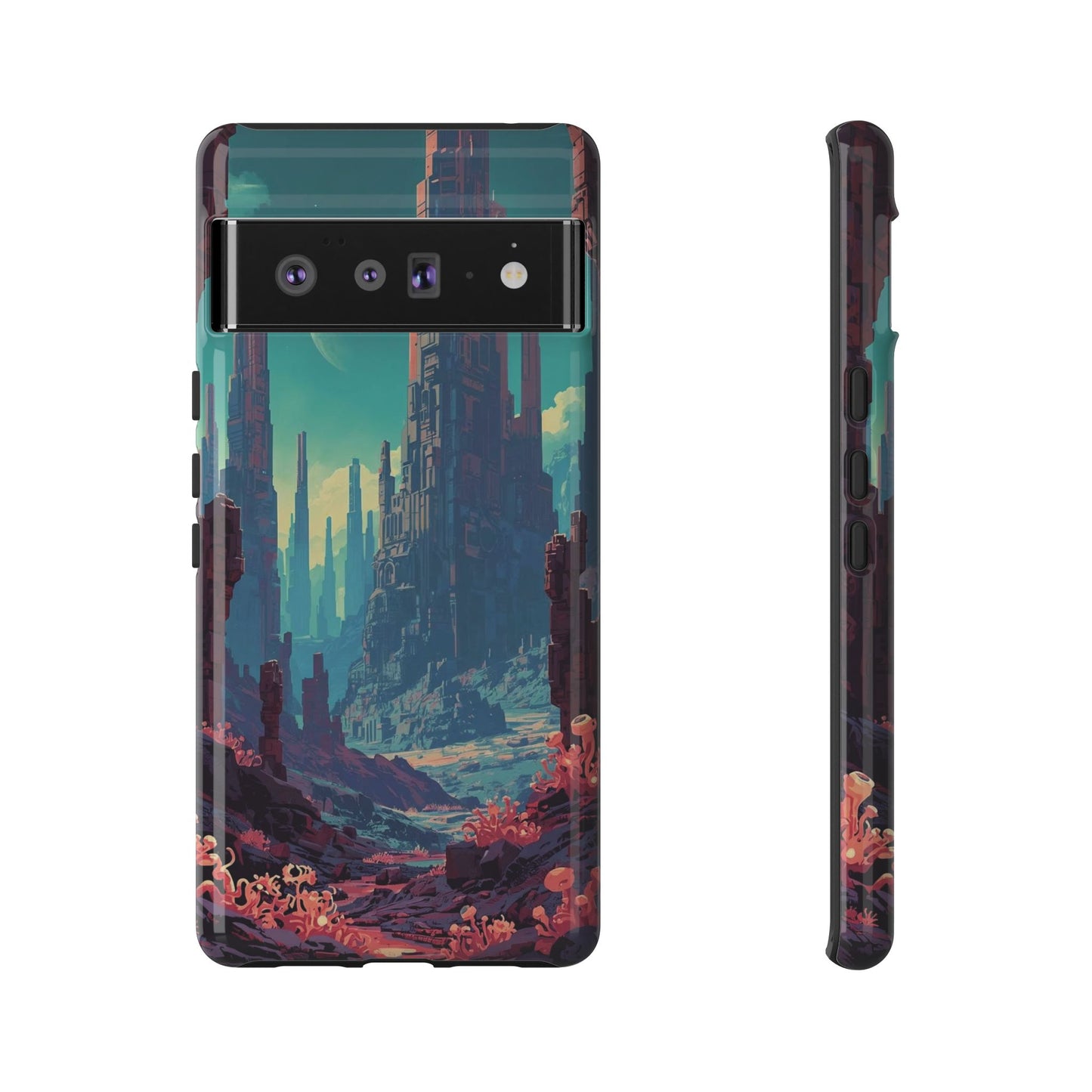 Alien Monolith Valley Sci-fi Phone Case - Pink Phone Case - Google Pixel 6 Pro / Glossy