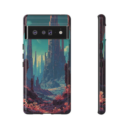 Alien Monolith Valley Sci-fi Phone Case - Pink Phone Case - Google Pixel 6 Pro / Glossy
