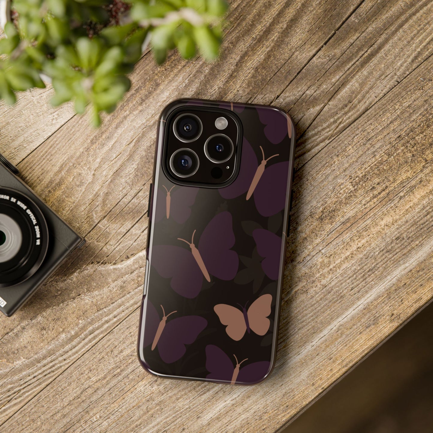 Phone Case - Minimalist Purple Butterfly Pattern Phone Case