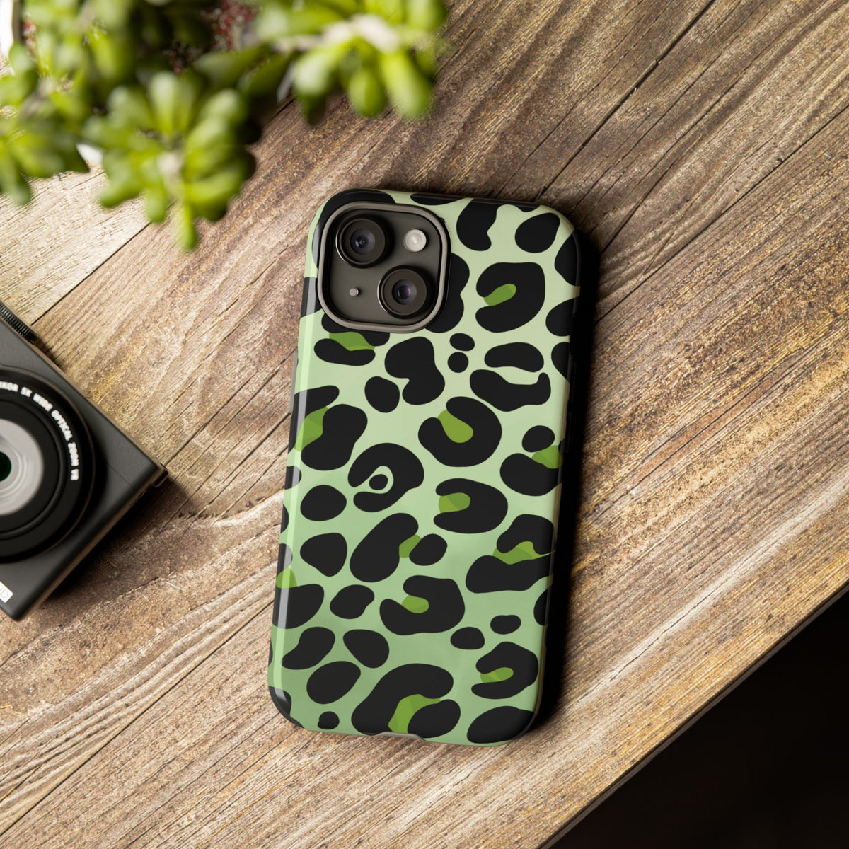 Chic Sage Leopard Print Phone Case - Orange Phone Case