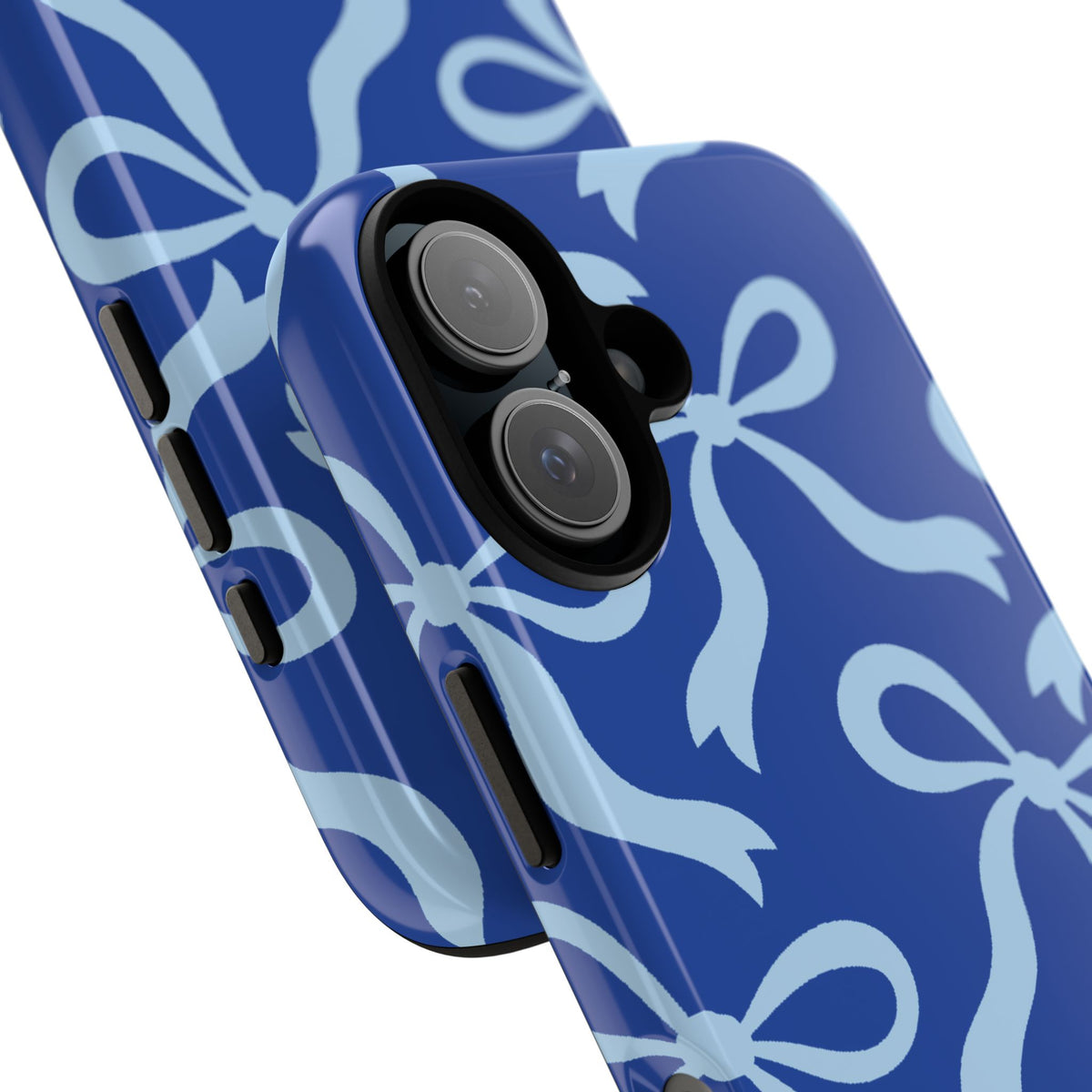Bold Cobalt Blue and Powder Blue Bow Pattern Phone Case - Blue Phone Case