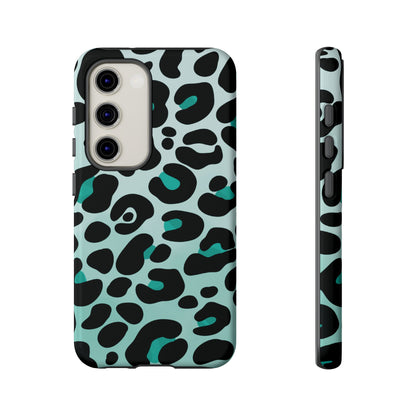 Cool Aqua Leopard Print Phone Case