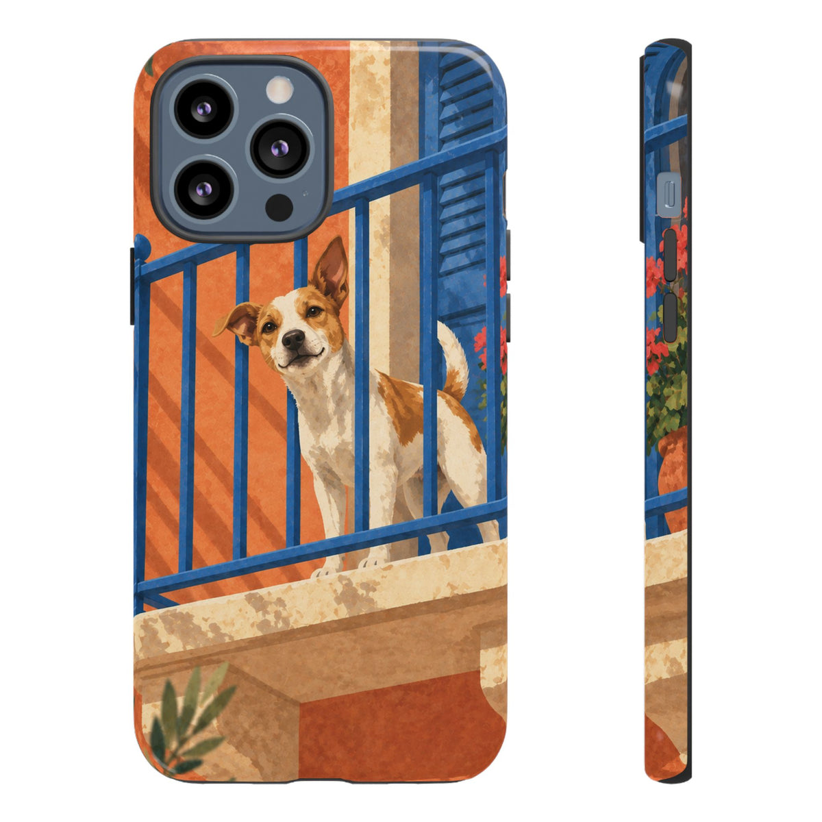 Jack Russell Terrier Balcony Busybody Phone Case - Multicolor Phone Case - iPhone 13 Pro Max / Glossy