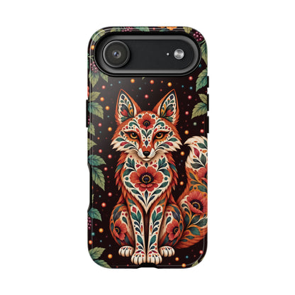 Vibrant Terracotta and Teal Calavera Fox Phone Case - Multicolor Phone Case - iPhone 17 Air / Glossy