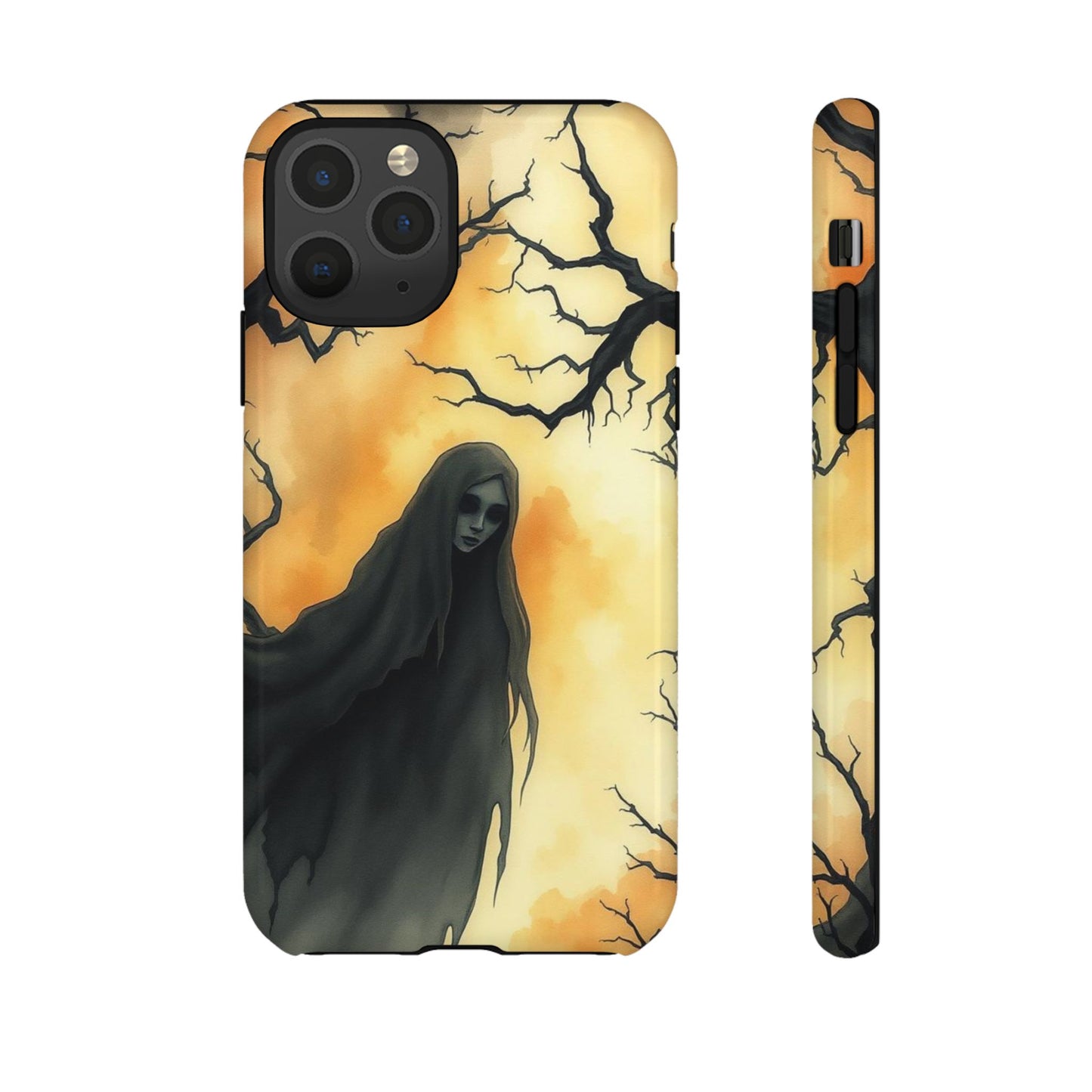 iPhone 11 Pro / Glossy Phone Case - Watercolour Gothic Deathly Woman Phone Case