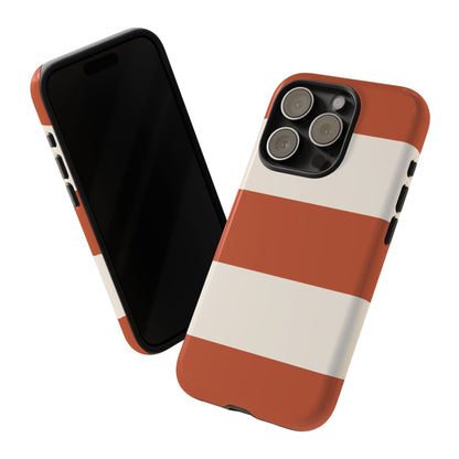Terracotta Horizontal Stripe Pattern Phone Case - Orange Phone Case