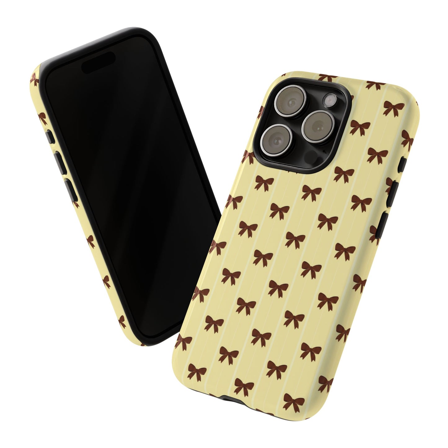 Retro Chocolate Brown Bow Pattern Phone Case