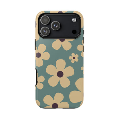 Cute Blue & Cream Daisy Pattern Phone Case - Blue Phone Case - iPhone 18 Pro Max / Glossy