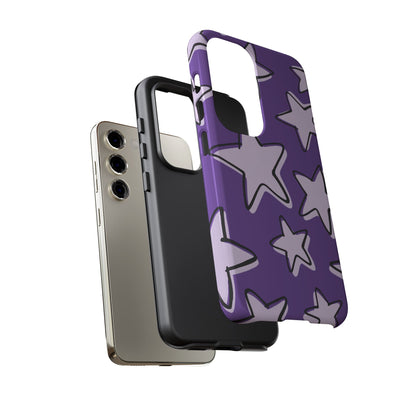Violet Purple Doodle Star Phone Case
