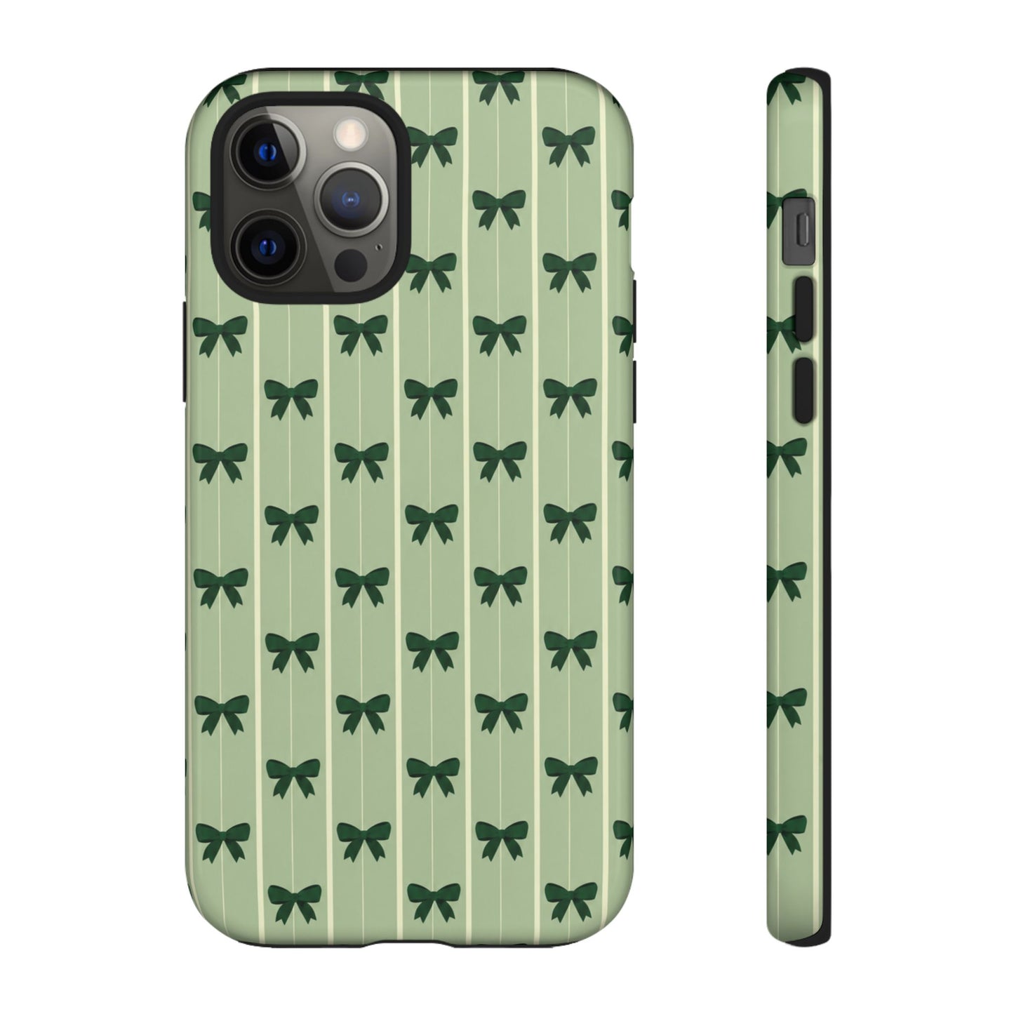Retro Forest Green Bow Pattern Phone Case