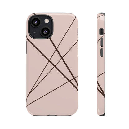 Abstract Pink with Brown Lines Phone Case - Pink Phone Case - iPhone 13 Mini / Glossy