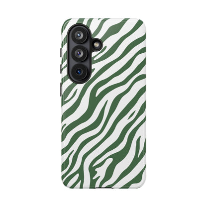 Stylish Sage Zebra Print Phone Case