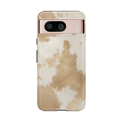 Elegant Champagne Cow Print Phone Case