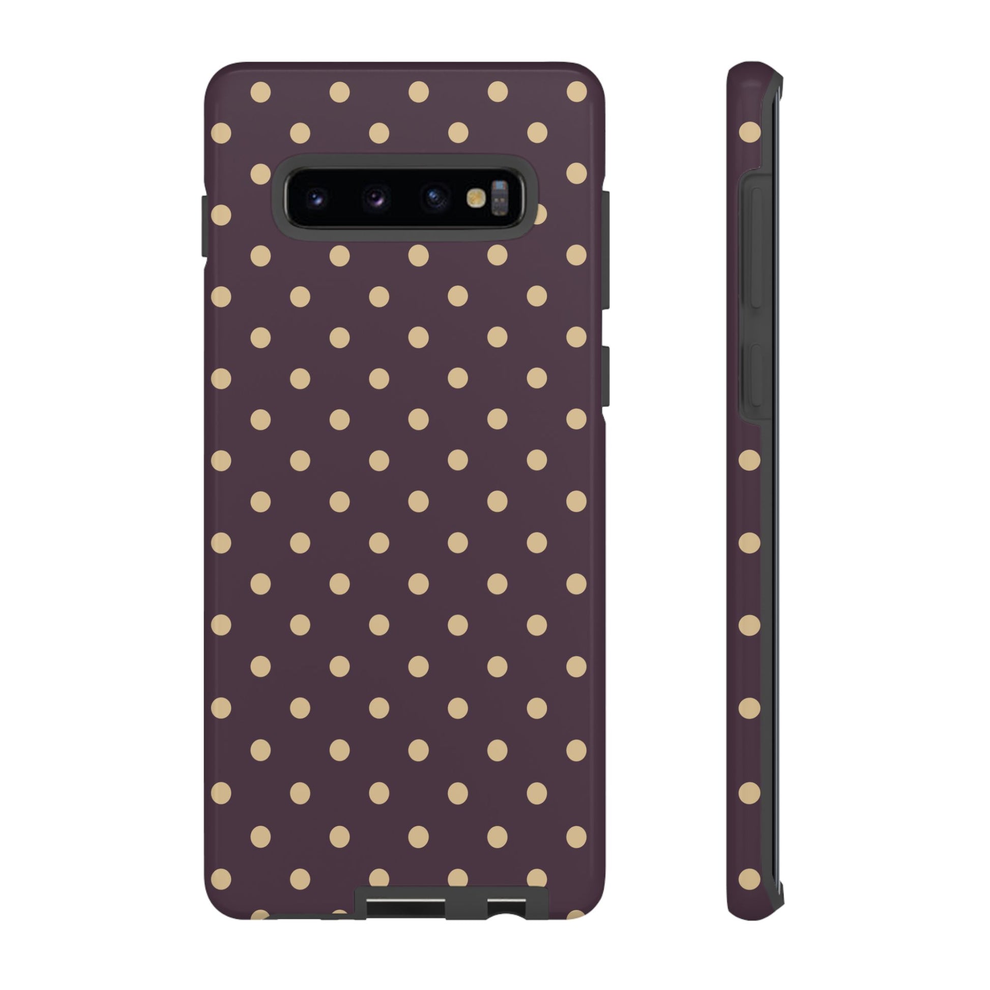 Samsung Galaxy S10 Plus / Glossy Phone Case - Purple with Yellow Dot Pattern Phone Case