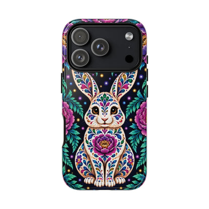 Cute Purple and Teal Calavera Bunny Phone Case - Multicolor Phone Case - iPhone 18 Pro / Glossy