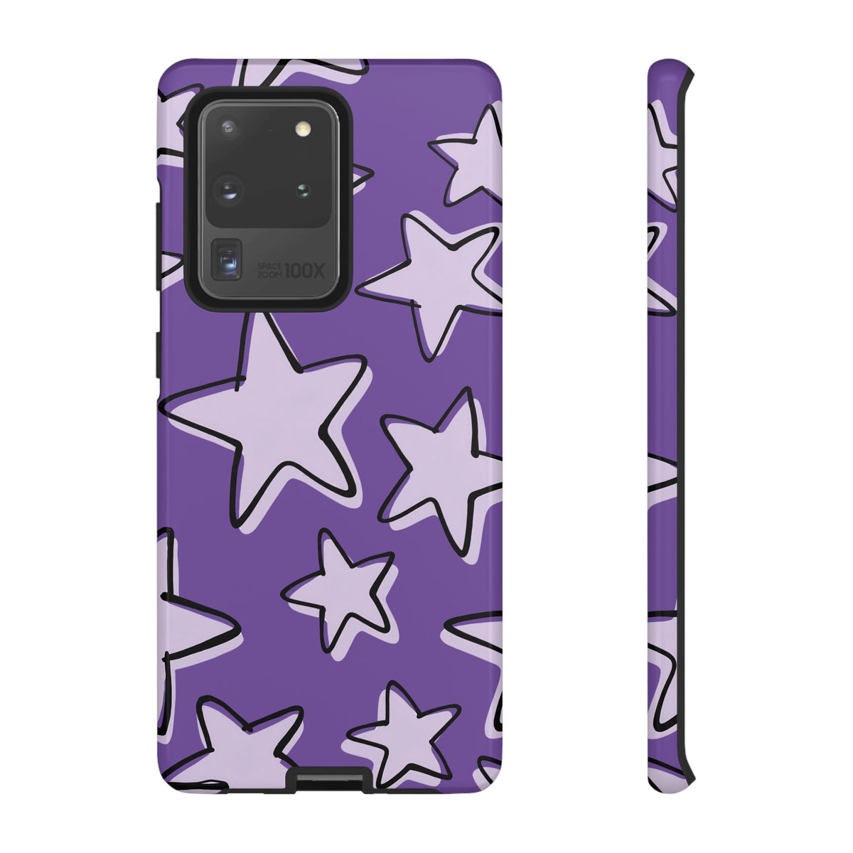 Violet Purple Doodle Star Phone Case