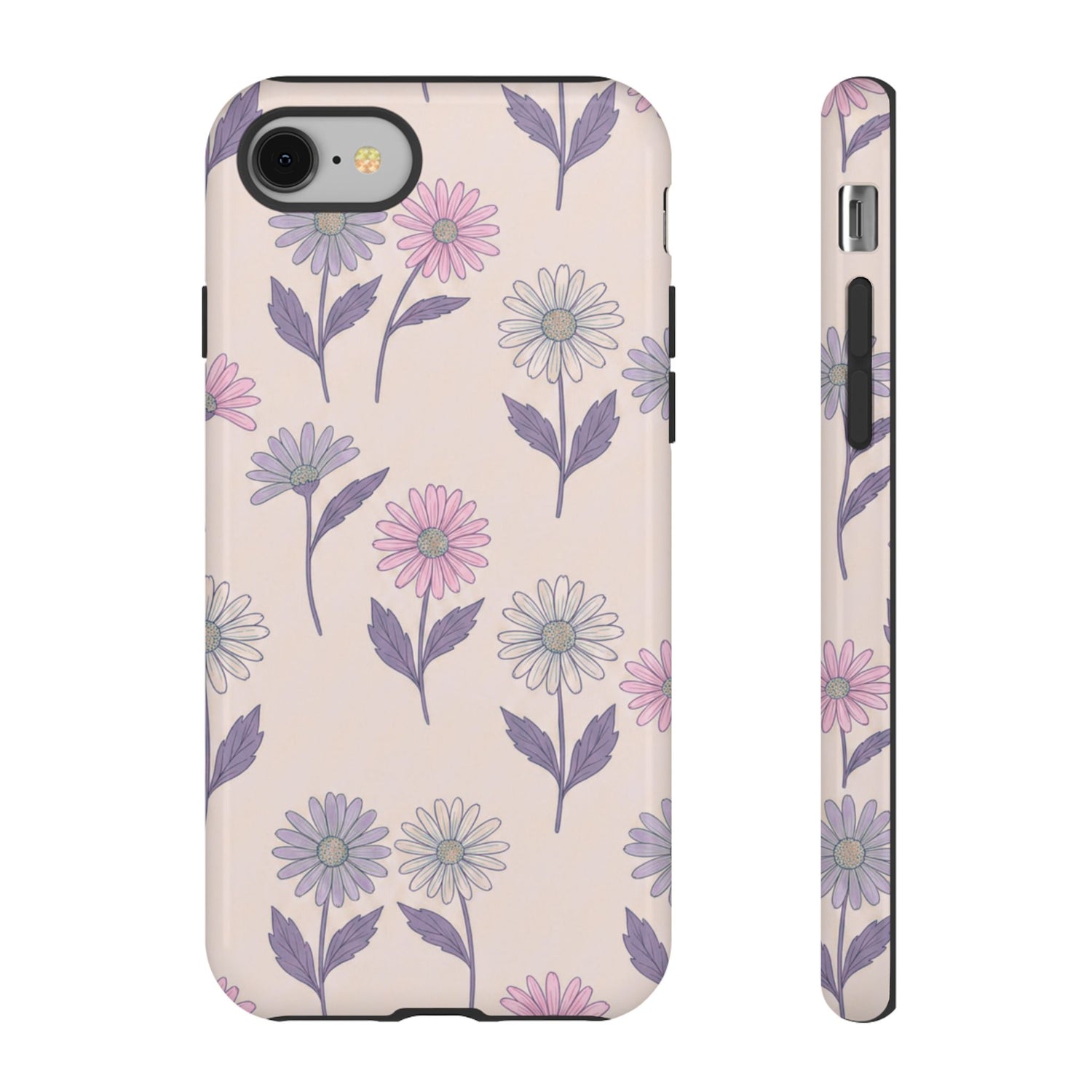 Pretty Pink & Purple Daisy Pattern Phone Case