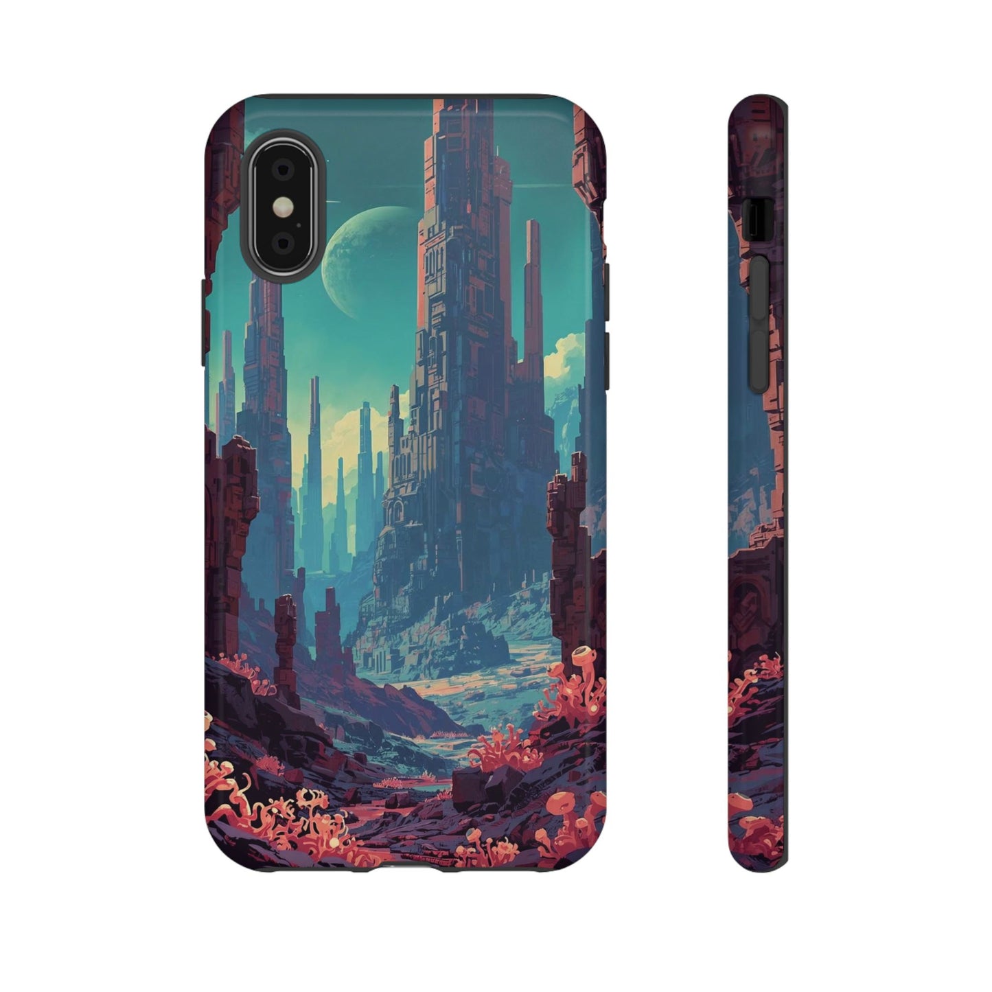 Alien Monolith Valley Sci-fi Phone Case - Pink Phone Case - iPhone XS / Glossy