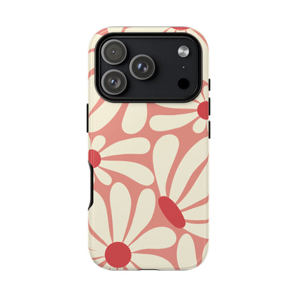 Cute Retro Pink Daisy Pattern Phone Case - Pink Phone Case - iPhone 17 Pro / Glossy