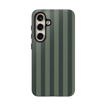 Samsung Galaxy S24 / Glossy Phone Case - ’Dark Green Stripe Pattern’ Phone Case
