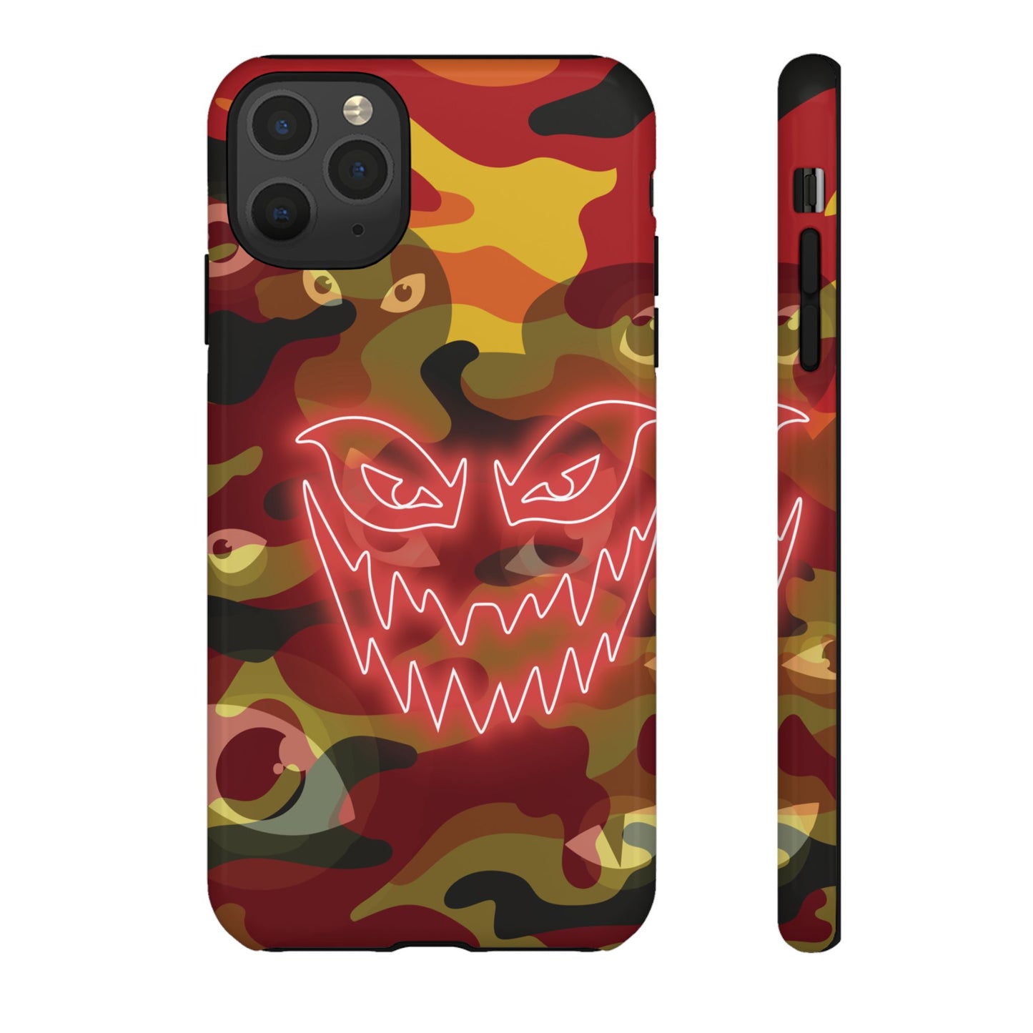 Inferno Neon Face Camo Phone Case - Red Phone Case - iPhone 11 Pro Max / Glossy
