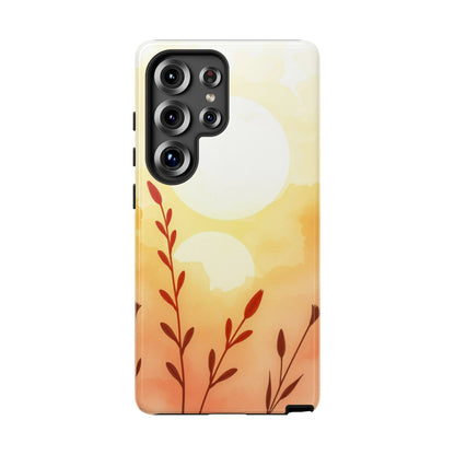 Samsung Galaxy S25 Ultra / Glossy Phone Case - Watercolour Wildflower & Sun Design Phone Case