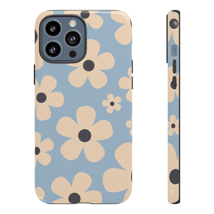 Cute Light Blue & Cream Daisy Pattern Phone Case - Blue Phone Case - iPhone 13 Pro Max / Glossy